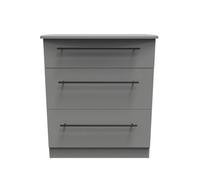 Howard 3 Drawer Deep Chest In Dusk Grey (Ready Assembled)
