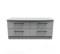 Welcome Furniture Ready Assembled Finsbury 4 Drawer Bed Box - Dust Grey, Grey