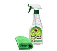 Howard Granite and Marble Cleaner for Quartz Countertops, Streak-Free Stone Polish with pH Balanced Non-Acidic Formula, Lemongrass Lime Scent plus Microfibre Cloth, 473ml