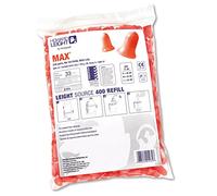 Howard Leight Max Disposable Earplugs Refill Option for LS400 Dispenser, One Size, Orange, Bell-Shaped, Uncorded, SNR 37 dB, 1013046 (Pack of 200 Pairs)