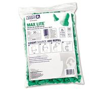 Honeywell Howard Leight 1013048 Max Lite Single-Use Foam Earplugs Refill Pack, SNR 34, Green Colour, T-Shaped, Uncorded (Refill Zip Top Bag of 200 Pairs)
