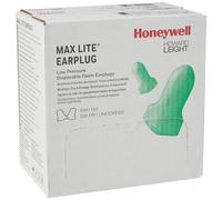 Howard Leight Earplugs Maximum LITE Single-Use Uncorded, Green T-Shape, SNR 34 dB, Box 200 Pairs
