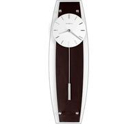 Howard Miller Cyrus Wall Clock - Modern Black Coffee Wall Clock with Polished Nickel Accents, Cylindrical Pendulum, Raised Hour Markers, Silent Quartz Movement, White Dial