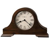 Howard Miller Humphrey Mantel Clock 635-143 - Distressed Hampton Cherry Finish, Rustic Home Decor, Aged Vintage Design, Black Accents, Quartz Movement
