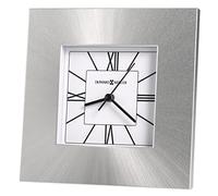Howard Miller Kendal Table Clock 645-749 - Silver Square Aluminum Home Decor with Quartz Movement