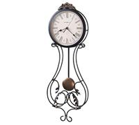Howard Miller Paulina Wall Clock 625-296 - Charcoal Gray Finishes, Antique-Gold Finished Pendulum Bob & Gold Highlights, Antique Home Decor, Quartz Movement