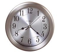 Howard Miller Pisces Wall Clock 625-313 - 8.5-Inch Round Brushed Nickel-Finished Case, Modern Home Decor, Quartz Movement, 3-Point Secure Mount System
