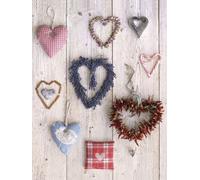 Howard Shooter "Les Coeurs Canvas Print, Multi-Colour, 60 x 80 cm