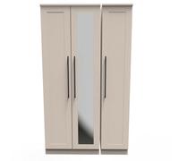 Welcome Furniture Ready Assembled Finsbury Tall Triple Mirrored Wardrobe - Kashmir Matt