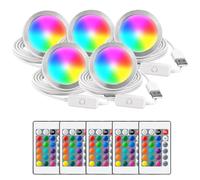 Howarx 5 Set 3D Printer LED Lamp Kit 001 Remote Contorl with RGB Color, Compatible with Bambu lab H2D/A1/A1mini/P1S/P1P/X1C Makerworld Maker's Supply Hardware kit 5V USB Powered, RGB Color