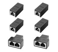 HOWAWU Ethernet Coupler 4-Pack Inline RJ45 Coupler & 2-Pack 1-to-2 Splitters Connector, Ethernet Cable Extender Compatible with Cat8/Cat7/Cat6/Cat5e/Cat5 for PC Router PS5 Xbox Female-to-Female