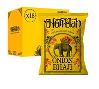 Howdah Indian Snacks Onion Bhaji - Crunchy Crisps With Onion and Chilli Blend, Mild & Fruity Taste - Snack Share Bags or Party Food Snacks - Tantalisingly Tasty with Tangy Turmeric - 35g (Pack of 18)