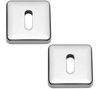 Howdens Bertelli Lugano Square Concealed Fit Polished Chrome Open Key Hole Roses 1 Pair (2 Escutcheons)