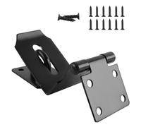 HOWDIA 4 Inch Door Hasp Latch 90 Degree, Stainless Steel Safety Right Angle Padlock Hasp Locking Latch Security Door Clasp Hasp Lock Latch for Push/Sliding/Barn Door, 2mm Thick, Brushed Black