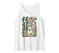 Howdy Alien Cow Abduction Desert UFO Western Art Tank Top