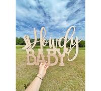Howdy Baby Wooden Sign for Backdrop,Cowboy Baby Shower Decorations, A Little Cowgirl Balloon Arch Sign, Mama to Be Rodeo Theme Party Decorations