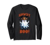 Howdy Boo Cowboy Ghost Halloween Spirit Long Sleeve T-Shirt