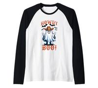 Howdy Boo Cowboy Ghost Halloween Spirit Raglan Baseball Tee