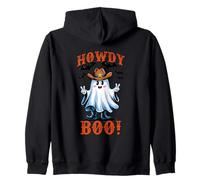 Howdy Boo Cowboy Ghost Halloween Spirit Zip Hoodie