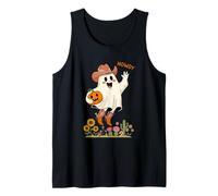 Howdy Boo Vintage Cowboy Ghost Halloween Fun Tank Top
