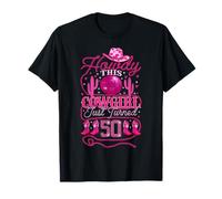 Howdy Cowboy Hat Womens Pink Boots Disco Ball 50th Birthday T-Shirt