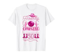Howdy Cowboy Hat Womens Pink Boots Disco Ball 50th Birthday T-Shirt