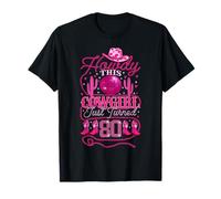 Howdy Cowboy Hat Womens Pink Boots Disco Ball 80th Birthday T-Shirt