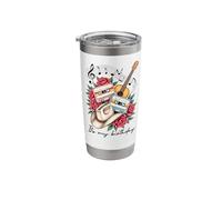 Howdy Cowboy Hat Womens Pink Floral Guitar Its My Birthday Stainless Steel Insulated Tumbler