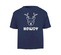 Howdy (Deer Nordic Style) Statement [BBY5] Short Sleeve Cotton Toddler t Shirt, 1-2 Years, Navy