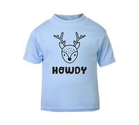 Howdy (Deer Nordic Style) Statement [BBY5] Short Sleeve Cotton Toddler t Shirt, 3-4 Years, Pastel Blue