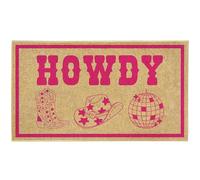 Howdy Doormat Outdoor Entrance Preppy Pink Doormat Cute Western Cowgirl Welcome Door Mat Indoor Girly Room Decor for Bedroom Entryway Hallway Porch Dorm Entry Rug Inside Outside Carpet