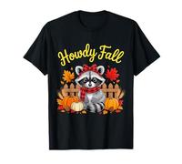 Howdy Fall Raccoon Autumn Vibes Cute Thanksgiving Raccoon T-Shirt