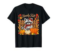 Howdy Fall Raccoon Autumn Vibes Cute Thanksgiving Raccoon T-Shirt