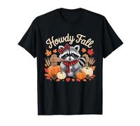 Howdy Fall Raccoon Autumn Vibes Cute Thanksgiving Raccoon T-Shirt
