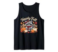 Howdy Fall Raccoon Autumn Vibes Cute Thanksgiving Raccoon Tank Top