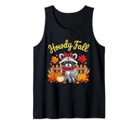 Howdy Fall Raccoon Autumn Vibes Cute Thanksgiving Raccoon Tank Top