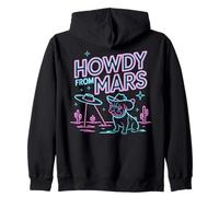 Howdy From Mars Camping Dog Adventure Humor Fun Zip Hoodie