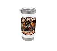 Howdy I Am Having a Terrible Time Funny Cowboy Skeleton Stainless Steel Insulated Tumbler