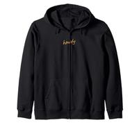 Howdy, Minimalist Southern Western Script Zip Hoodie
