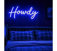 Howdy neon Sign, Western Decor Signs, Cowboy Sign