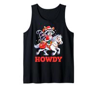 Howdy Raccoon Cowboy Christmas Holiday Animal Tank Top