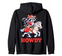 Howdy Raccoon Cowboy Christmas Holiday Animal Zip Hoodie