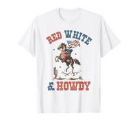 Howdy Western Country USA Flag 4th Of July Independence Day T-Shirt