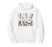 Howdy Western Skeletons Cowboy Halloween Ghost Graphic Pullover Hoodie