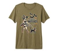 Howdy Witches Cute Salem Massachusetts Witch Walking Cat Premium T-Shirt