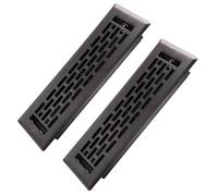 Howeall 2x10 Inches 2 Pack Heavy Duty Walkable Floor Register - Easy Adjust Air Supply Lever Decorative Floor Vent Covers - Boston Design Vent Covers for Home - Oil Rubbed Bronze