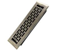 Howeall 2x10 Inches Heavy Duty Walkable Floor Register - Easy Adjust Air Supply Lever Decorative Floor Vent Covers - Boston Design Vent Covers for Home - Antique Brass