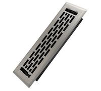 Howeall 2x10 Inches Heavy Duty Walkable Floor Register - Easy Adjust Air Supply Lever Decorative Floor Vent Covers - Boston Design Vent Covers for Home - Satin Nickel