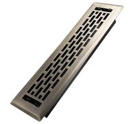 Howeall 2x12 Inches Heavy Duty Walkable Floor Register - Easy Adjust Air Supply Lever Decorative Floor Vent Covers - Boston Design Vent Covers for Home - Antique Brass