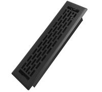 Howeall 2x12 Inches Heavy Duty Walkable Floor Register - Easy Adjust Air Supply Lever Decorative Floor Vent Covers - Boston Design Vent Covers for Home - Matte Black